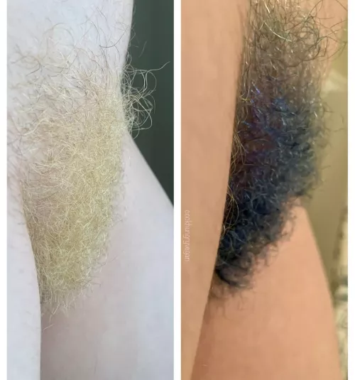 Bleached v blue bush