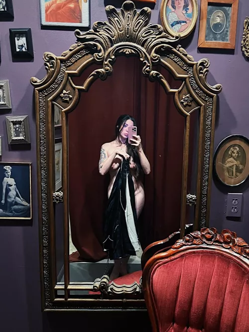 Getting ready to try on a vintage robe