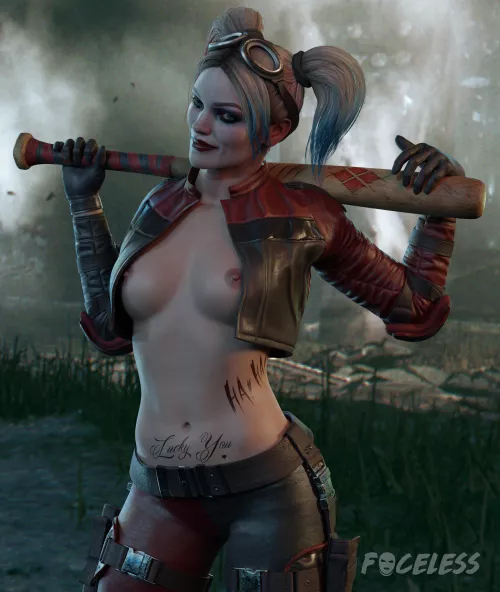Harley Quinn Topless After Fight (Faceless) [DC] 