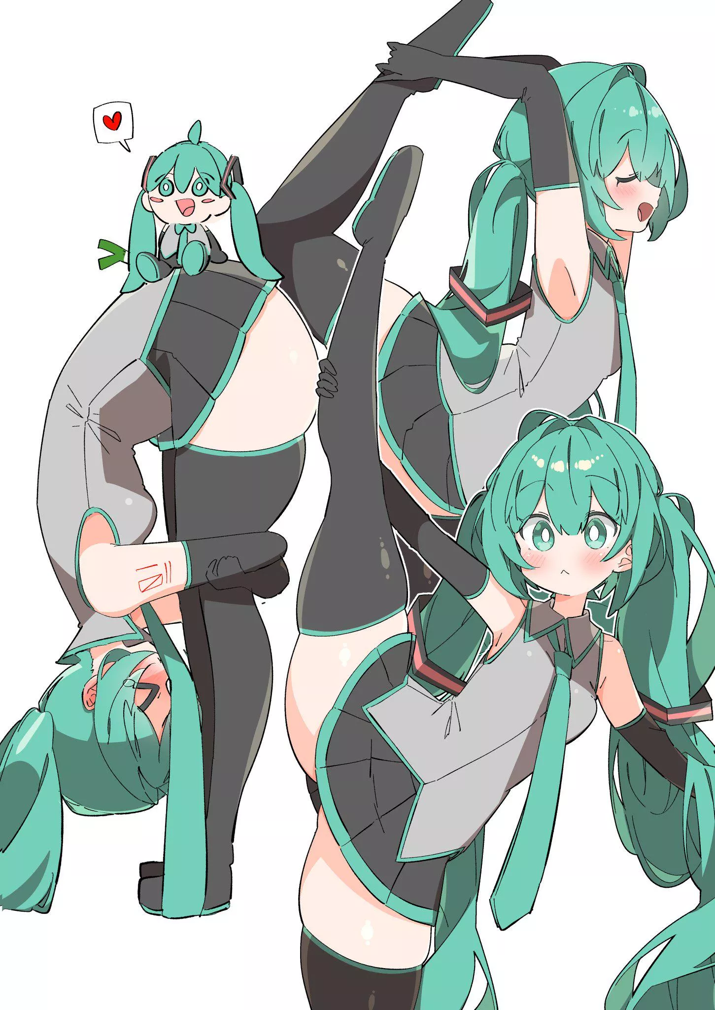 Hatsune Miku in various positions
