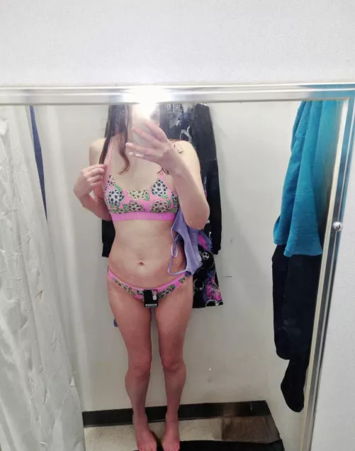 Having fun in the little girls' section 