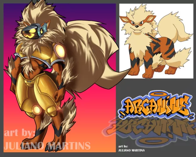 hi guys, I present to you the arcanine proto, a big and strong protogen ^^ art by me