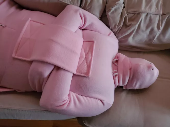 Hooded and straitjacked