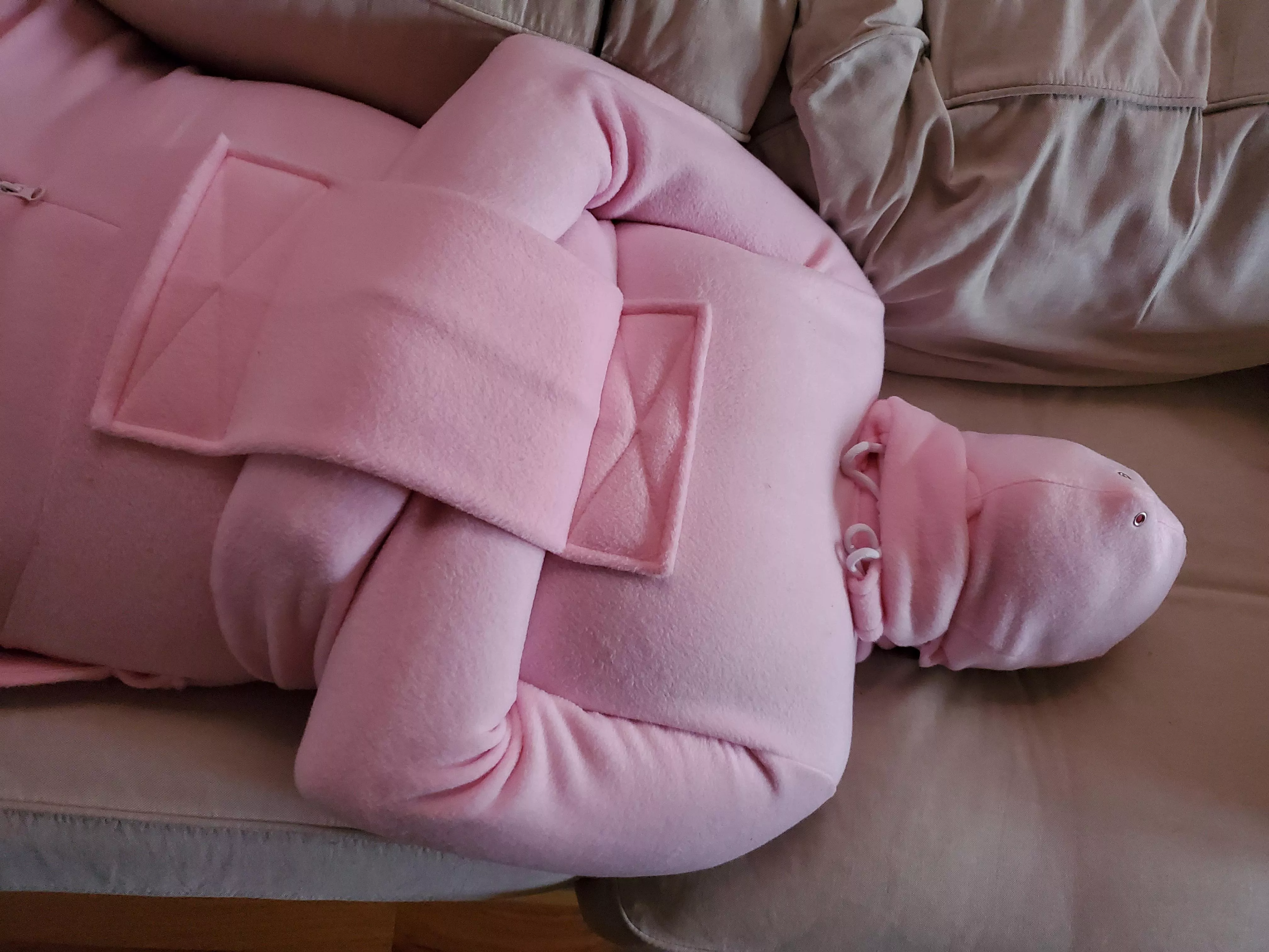 Hooded and straitjacked