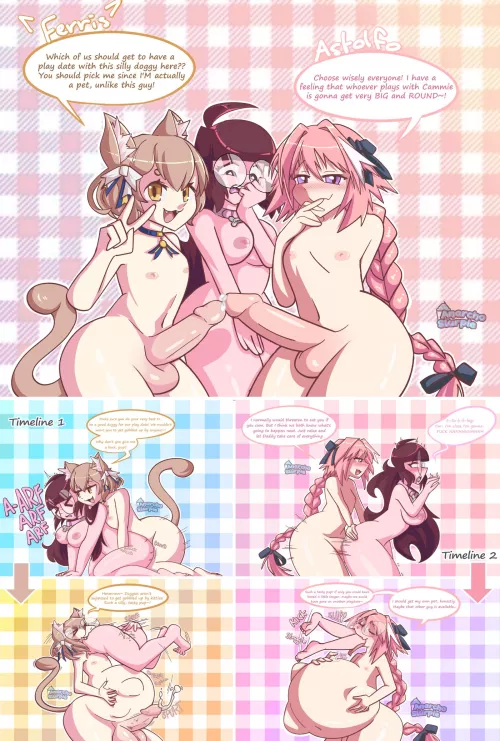 {image} YOU Chose Ferris AND Astolfo as my Playdates! (OC by anarcho slurpie) [M/F, Same-Size, Unwilling]