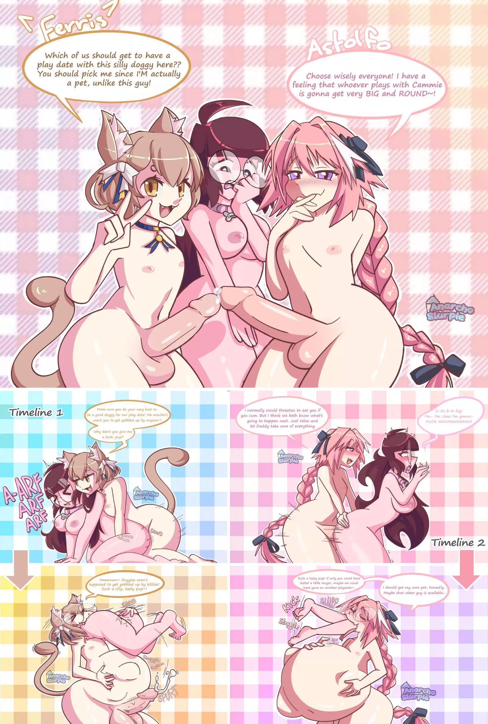 {image} YOU Chose Ferris AND Astolfo as my Playdates! (OC by anarcho slurpie) [M/F, Same-Size, Unwilling]