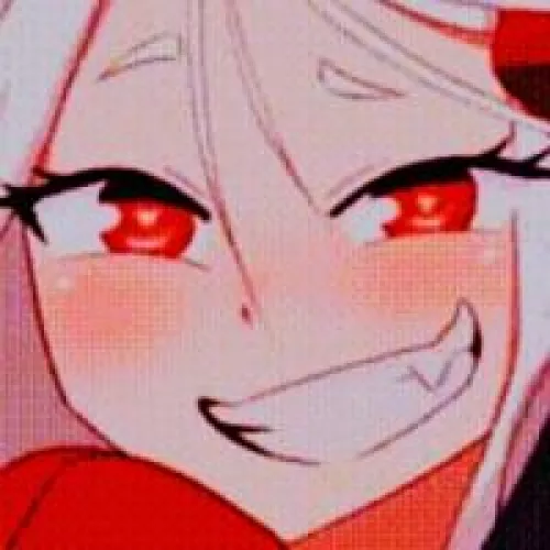 LF Color Source: 1girl, Blush, Eyelashes, Fang, Raised Eyebrow, Red Eyes, Smile, Smug, Thick Eyebrows, White Hair
Looks like Modeus from Helltaker with Nagatoro's face