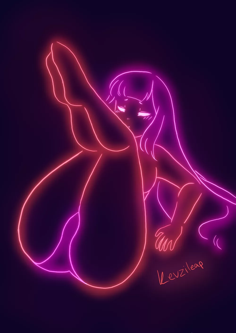 Neon lineart thighs 