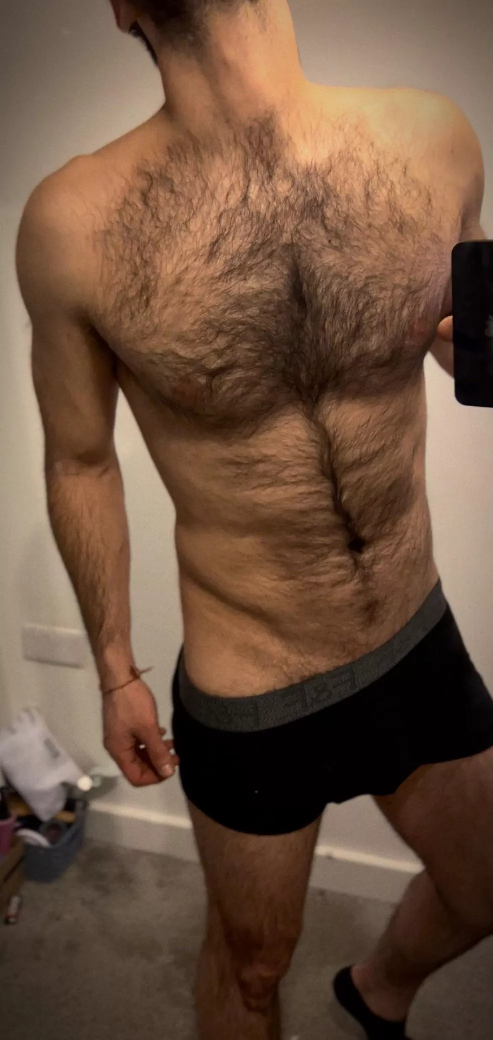 Rub around my chest hairs with your face.