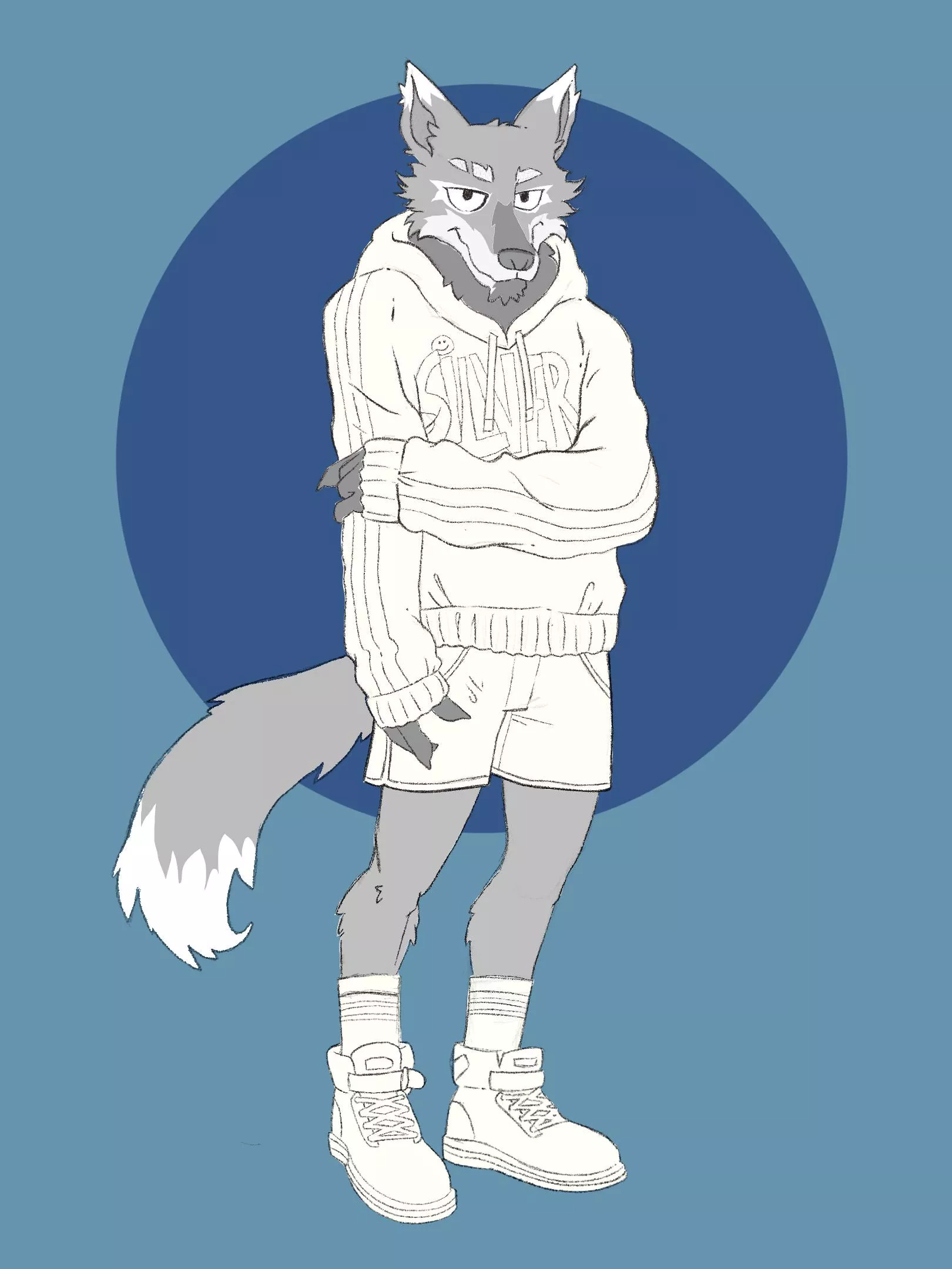 This is the first time I show my fursona, I designed it myself... his name is Silver, what can you tell me about him just from the image?