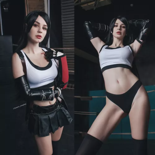 Tifa in cosplay or without? by (Kanra_cosplay)