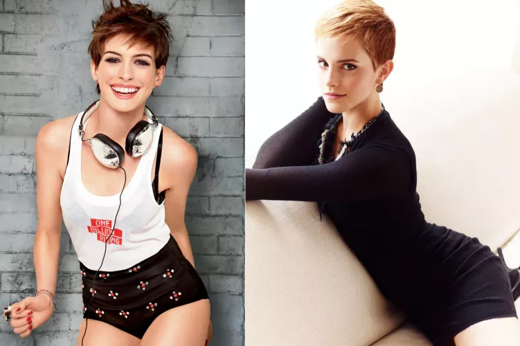 Which short haired celeb would you rather spend the night with? Anne Hathaway or Emma Watson