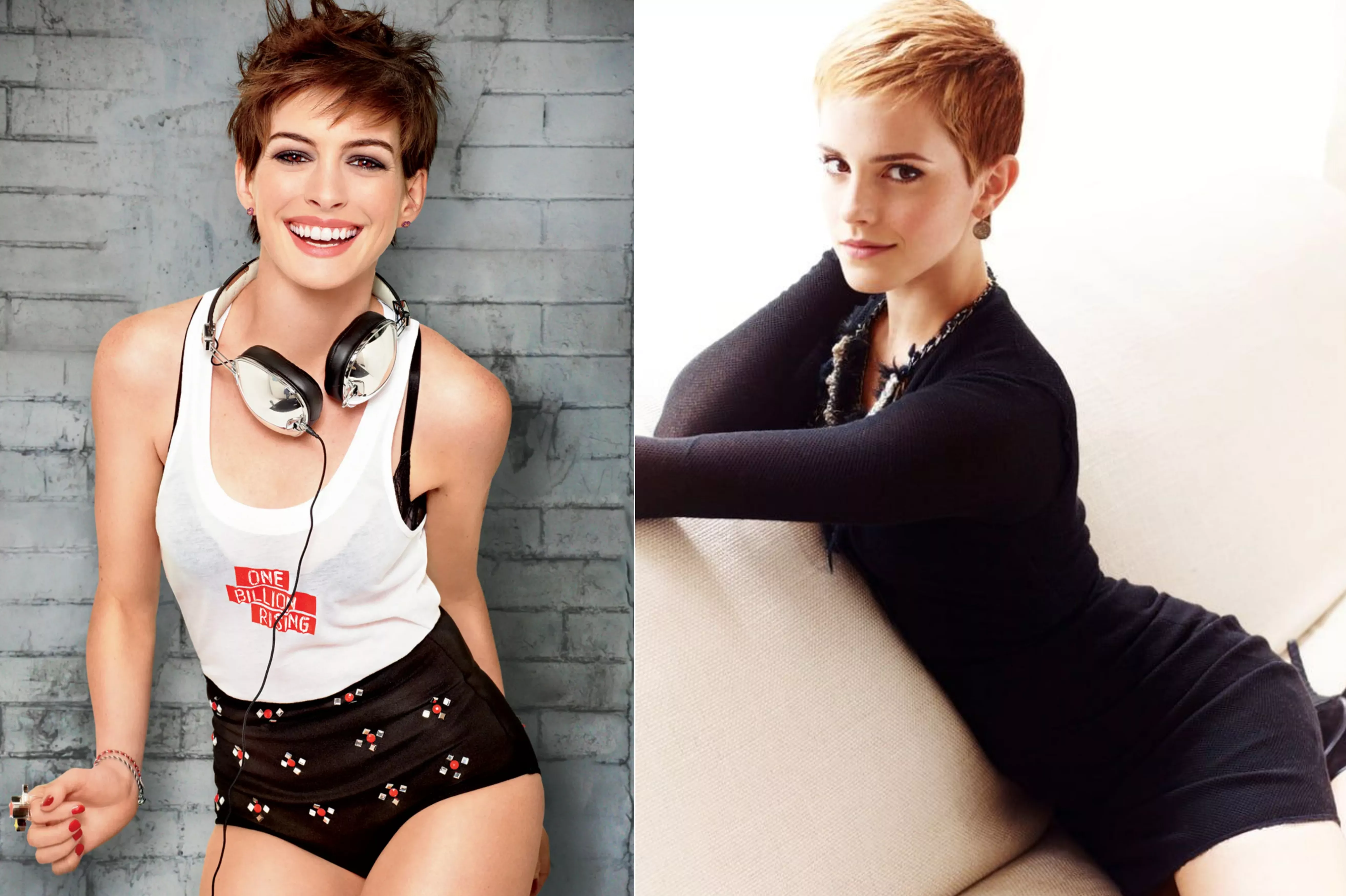Which short haired celeb would you rather spend the night with? Anne Hathaway or Emma Watson
