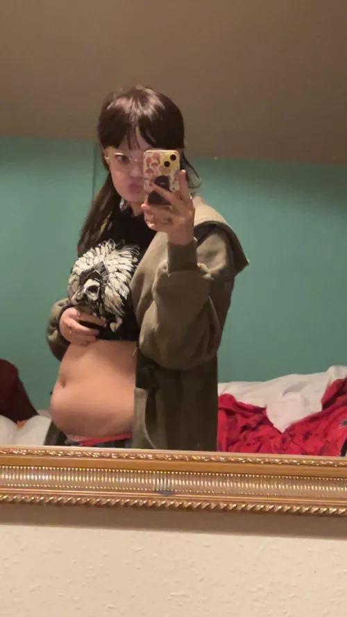 Who’s looking for a little pregnant belly huh?