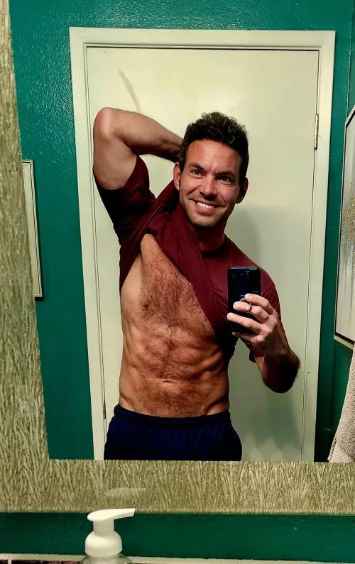 42 dad of twins. I'm always tired. Bed head and didn't shave. 