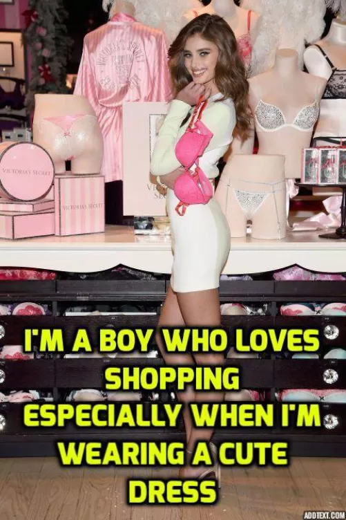 A sissy loves shopping for lingerie in person.