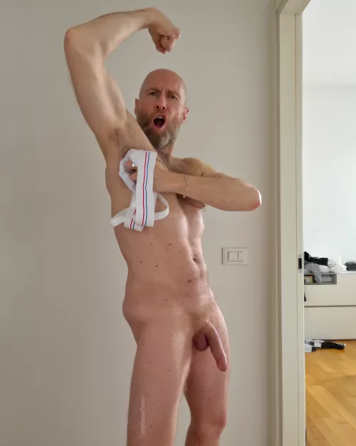 Couldn’t decide what smells better after the gym, my jock or my pits. Pheromones are a weird thing. 🤤