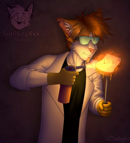 He likes his toasts made this way the most (Art by me)