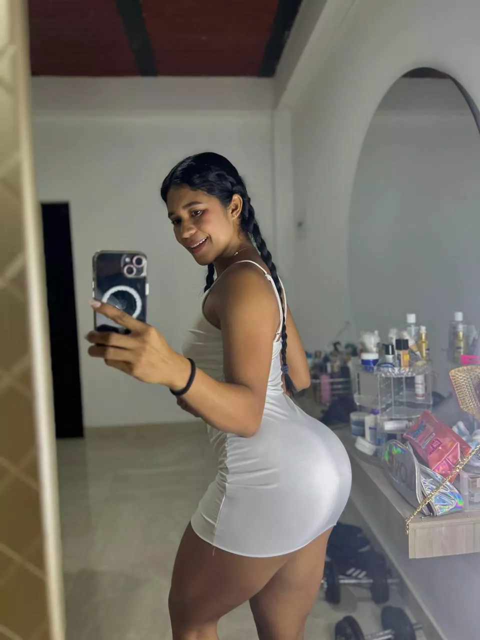 Hope you like my white tight dress.