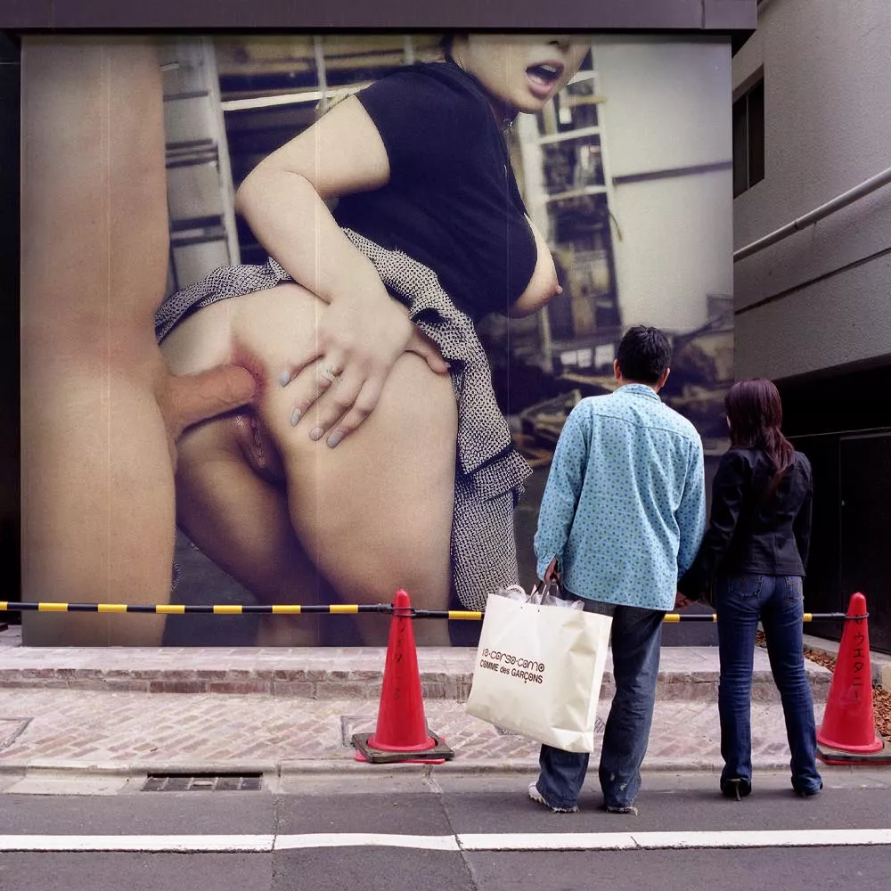 I wonder what they think as they walk by this billboard of my friend and I, enjoying the morning.