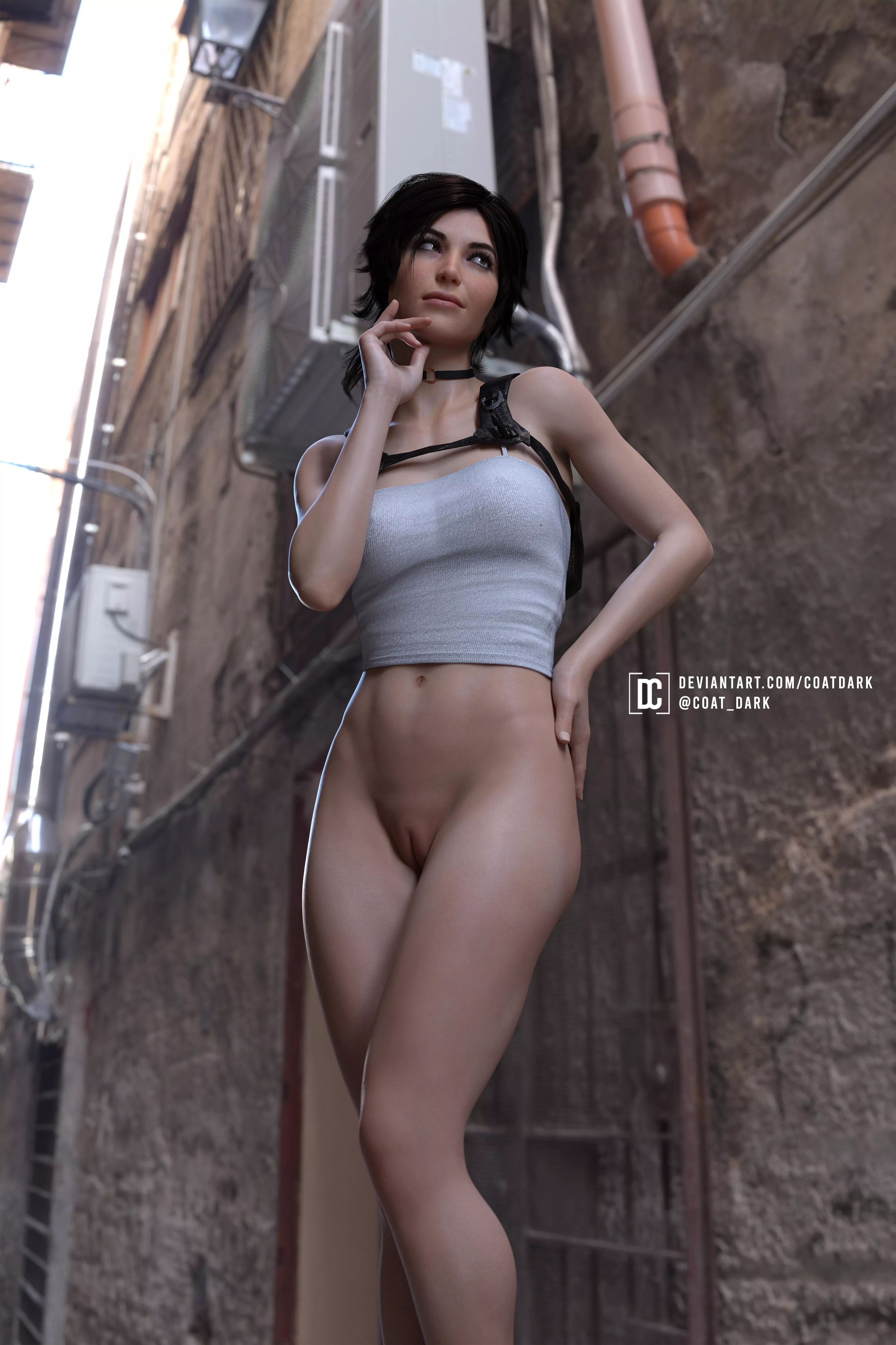 Lara Croft - Urban Explorer - Bottomless (coat_dark) [Tomb Raider]
