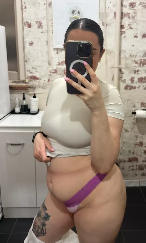 My pants were so tight after lunch today you can see where they were digging in.. oooops