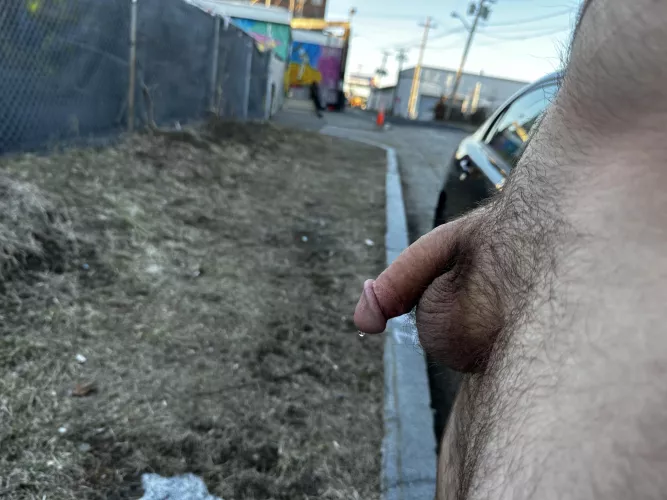 Pissing on the side of the road