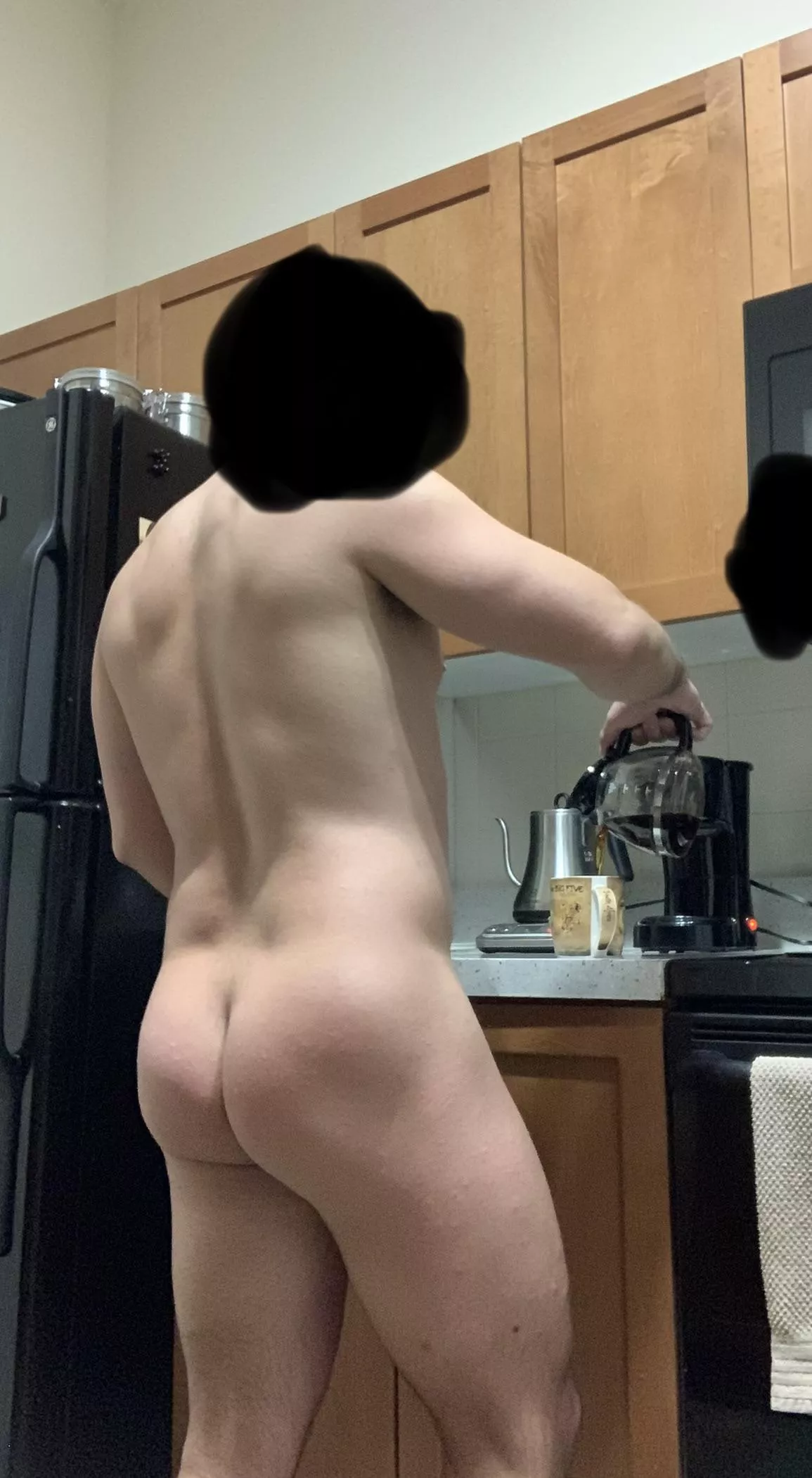 Second cup before work. Waking up and spending the morning naked is the best.