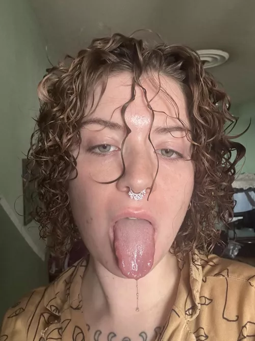 Sweet morning tongue and drool