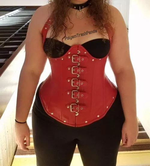 With hips like mine corsets aren't necessary, but who doesn't love red leather? 😘