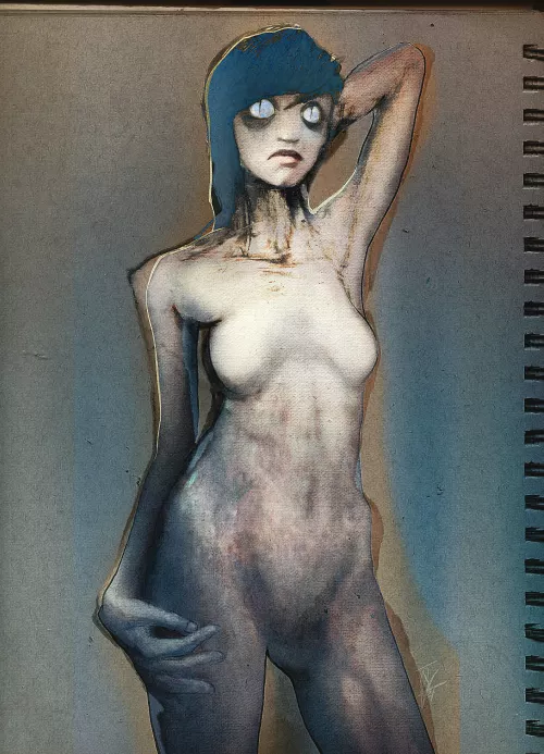 Your small doll, me, traditional and digital, 2024