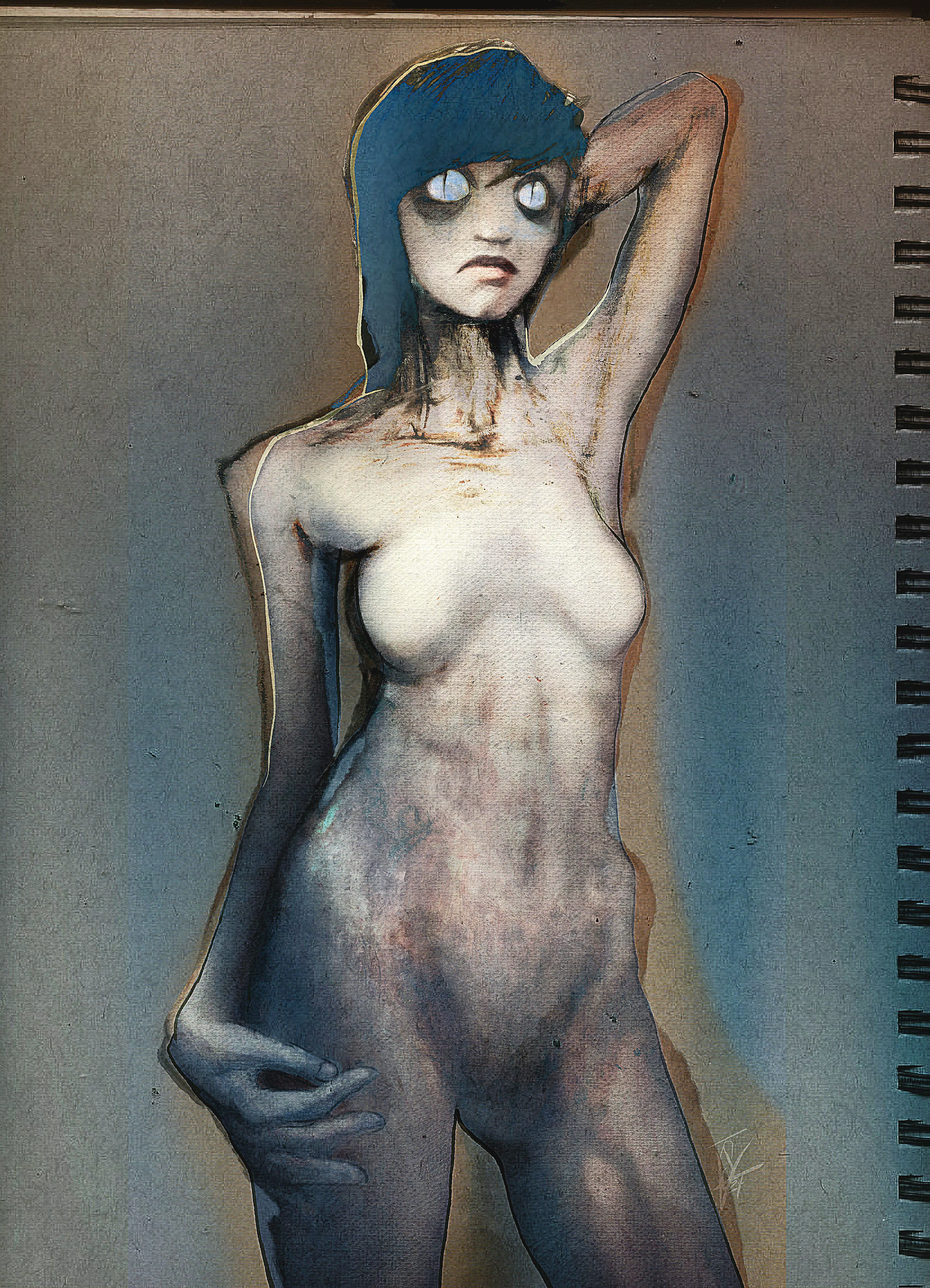 Your small doll, me, traditional and digital, 2024