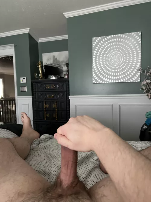32. Jerking between work calls before spouse gets home. Always better to cum with a buddy. Verbal preferred. R_g98765