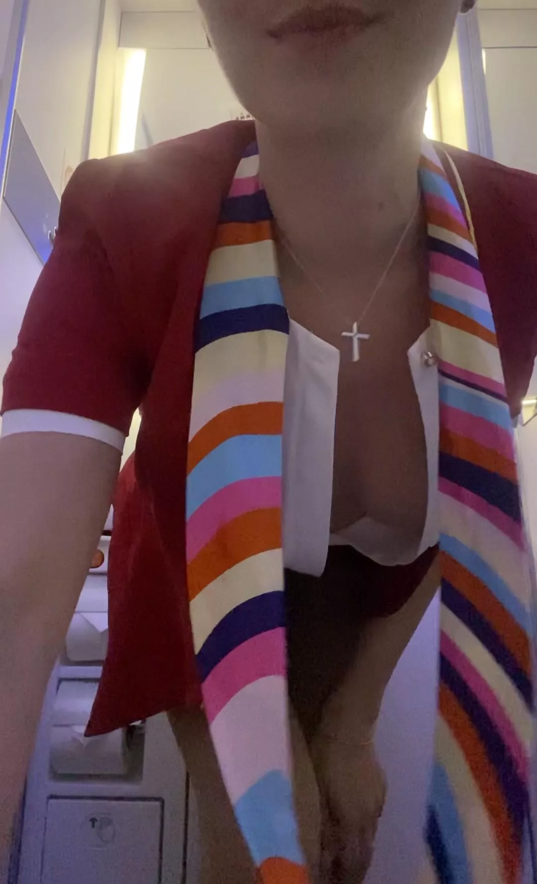 Cabin crew down blouse