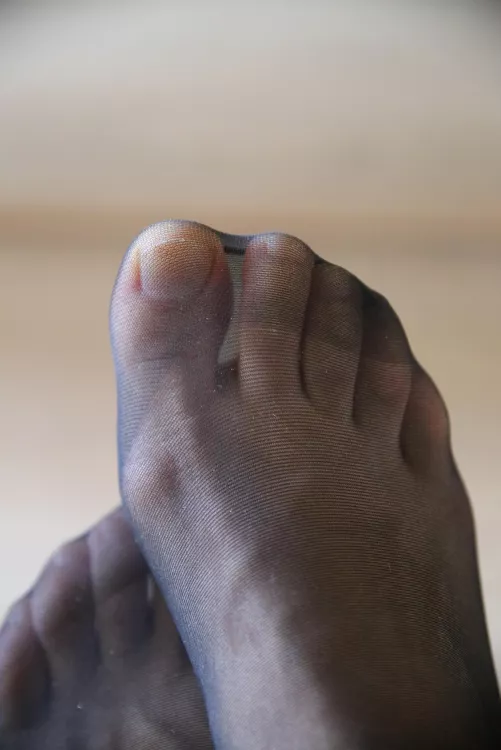 Feet in black tights