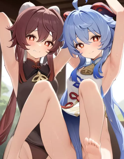 Hu tao ,ganyu sweaty lewd pits 