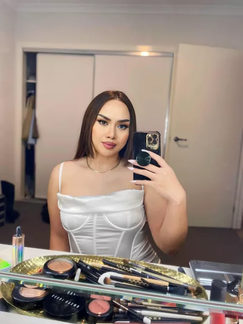 Make up on and ready to go 