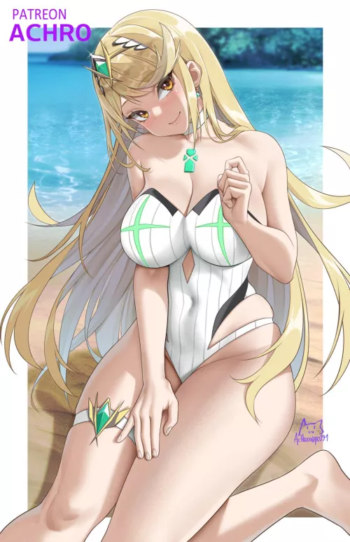 Mythra in a swimsuit