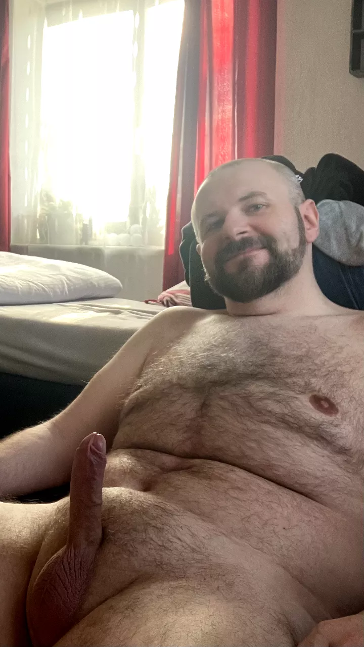 Relaxing in the chair 