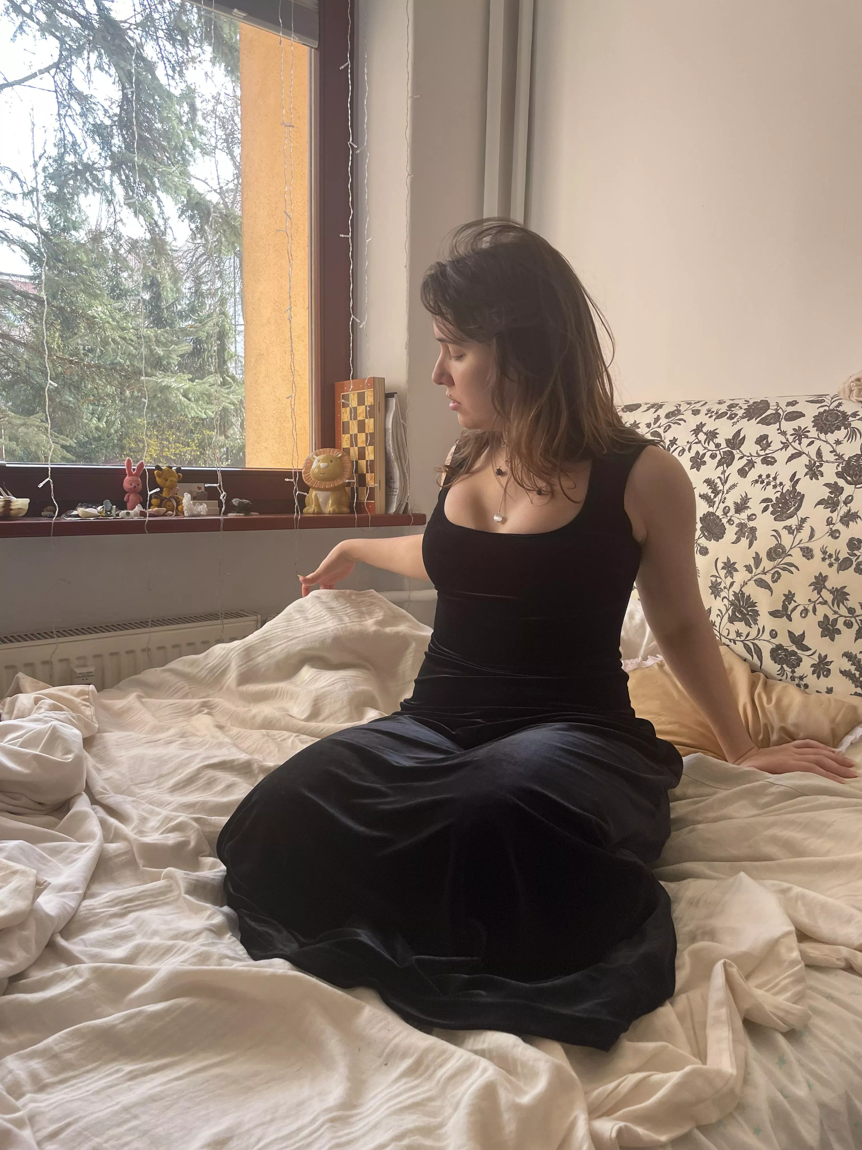 The black tight dress emphasizes my mood