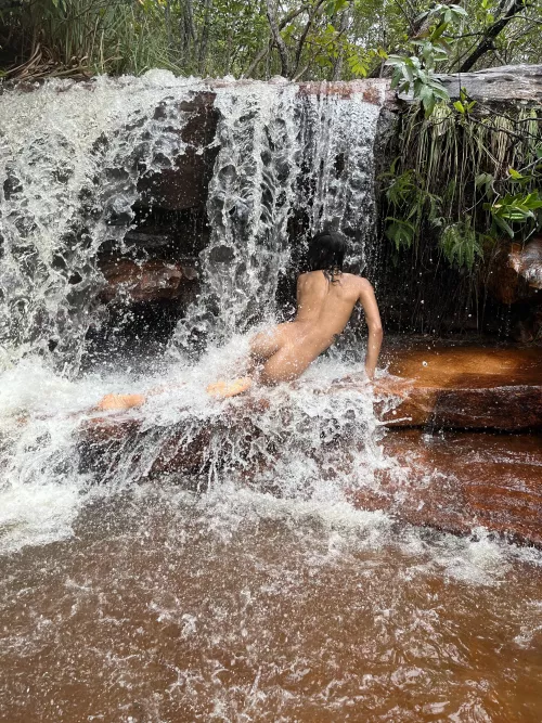 Waterfall bath is so invigorating