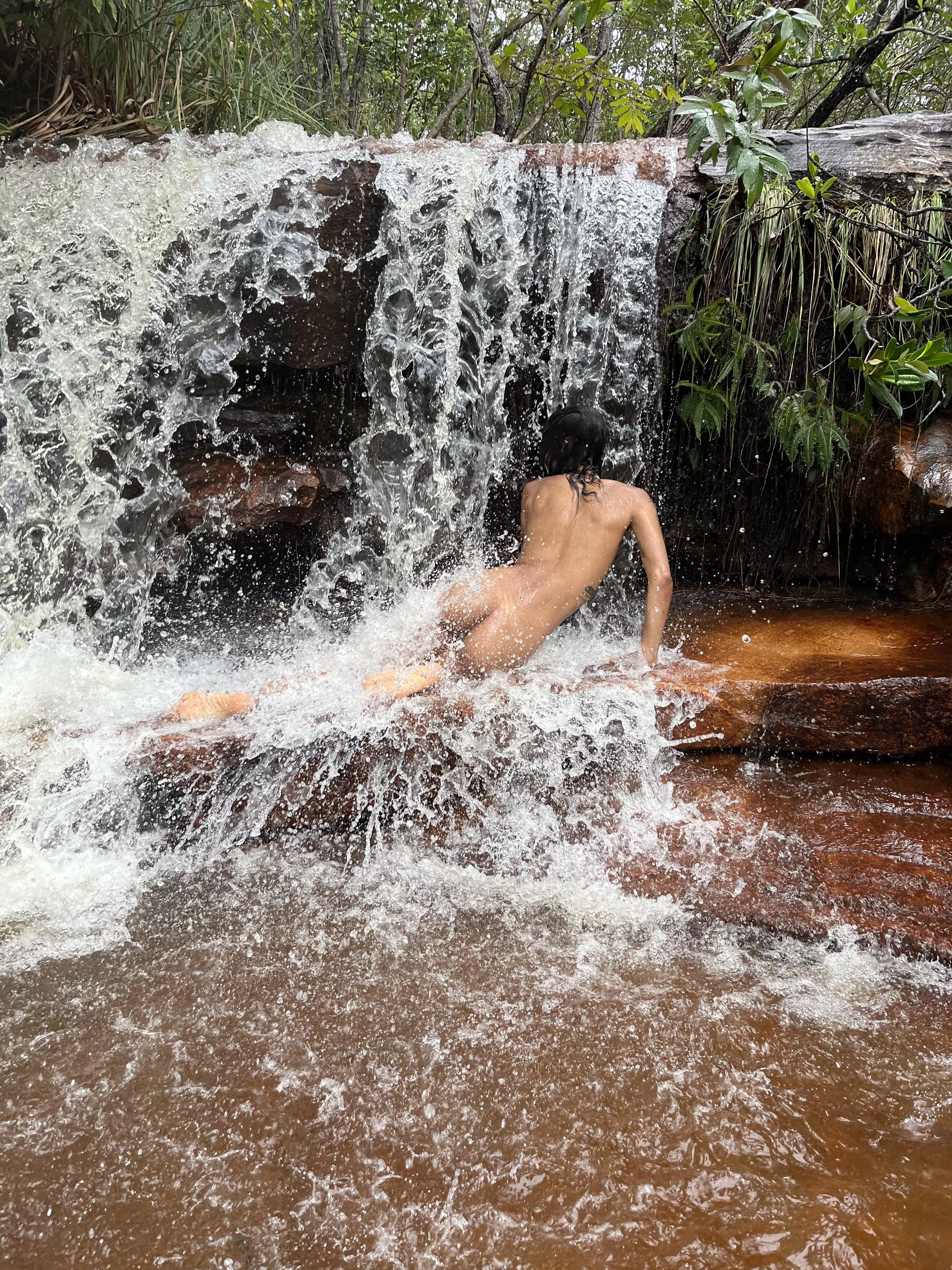 Waterfall bath is so invigorating