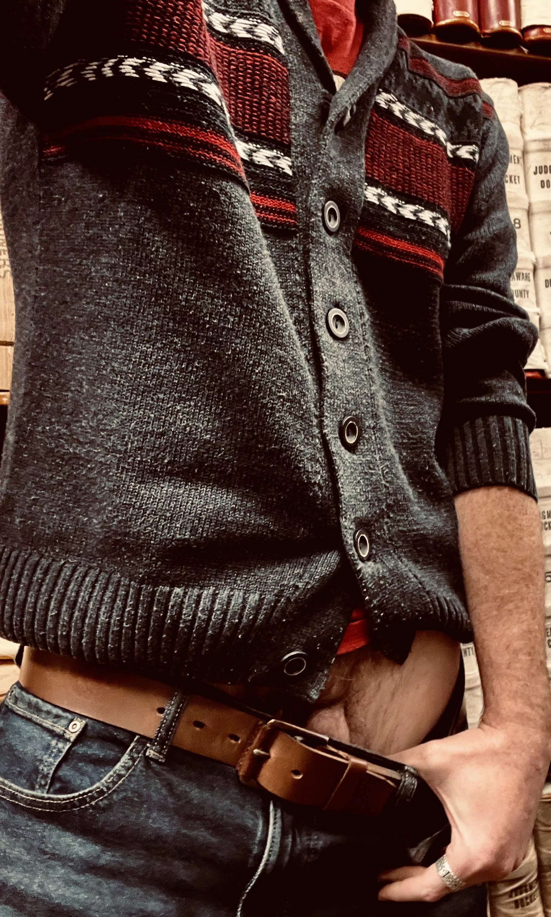 What is the rule? If you go commando at work you have to prove it? [43]