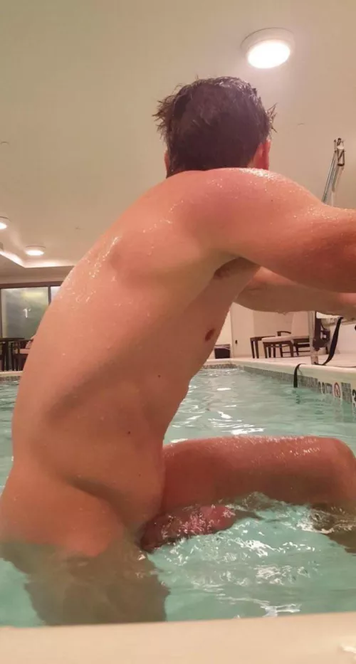 When the pool boy finally takes a dive