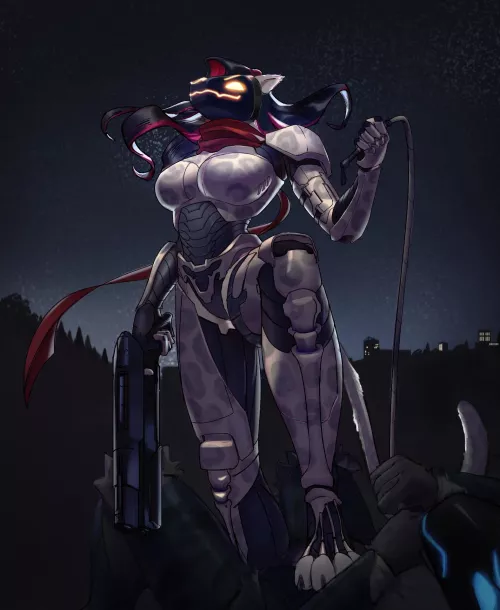 Commission of my sona, Diana, nabbing a bounty (Art by u/ErosDeLune)