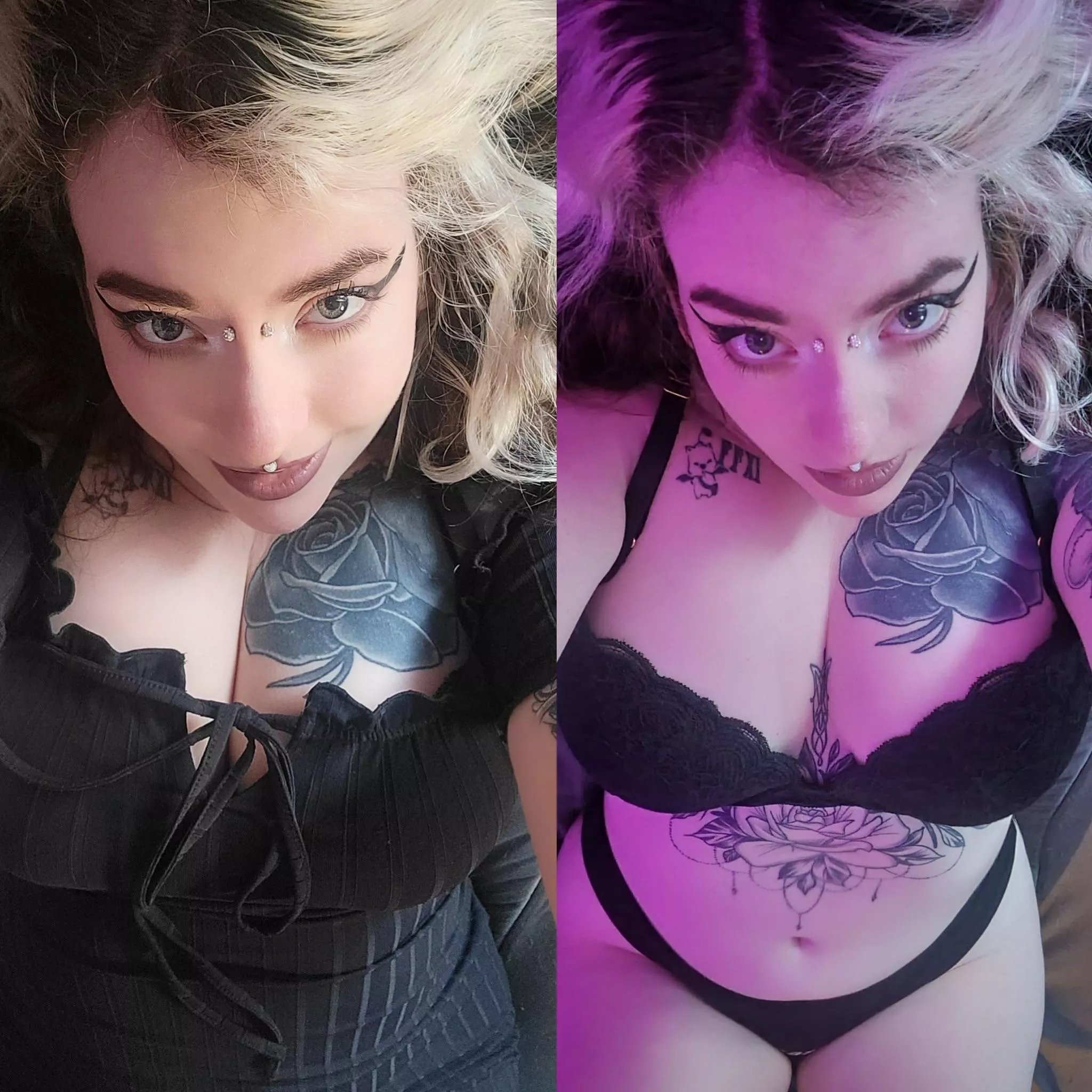 Cute little black dress vs black lingerie 🖤