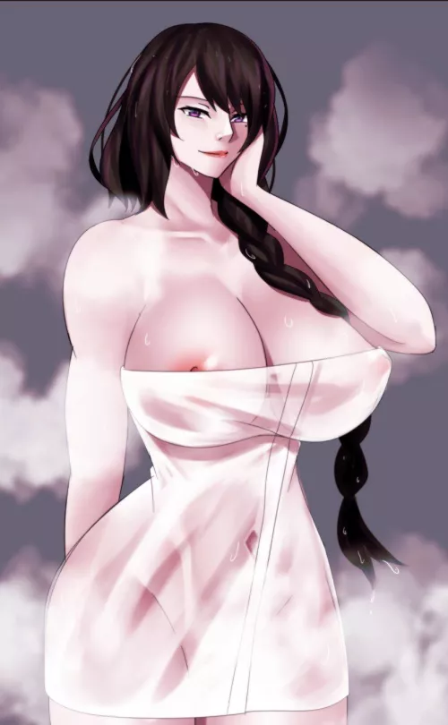 Elsa coming out of the shower 