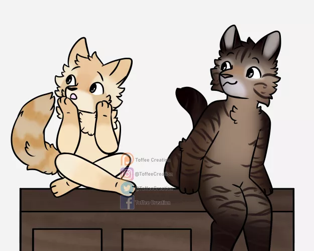 Kitties Chilling on the Counter :D (Commissioned Art)
