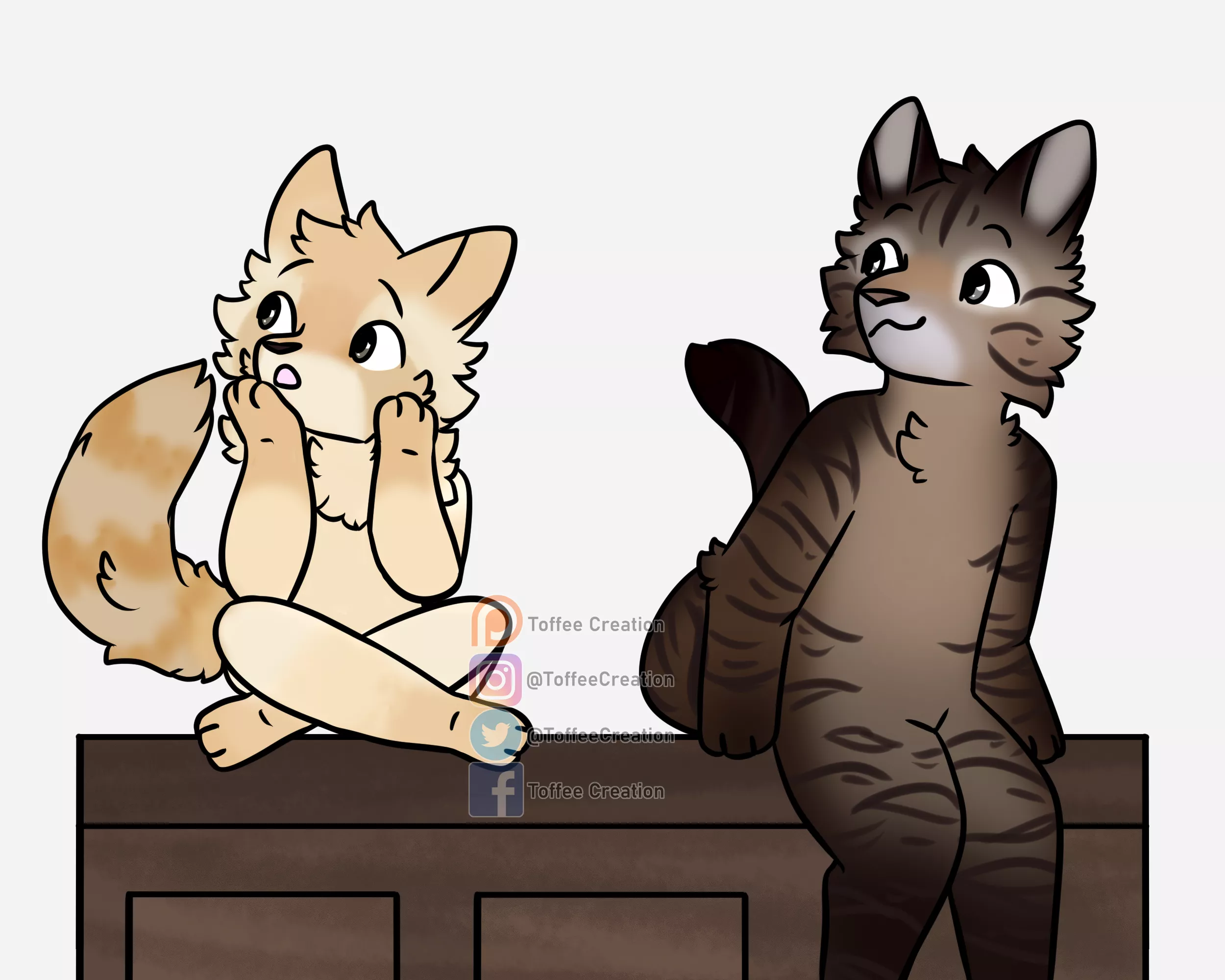 Kitties Chilling on the Counter :D (Commissioned Art)