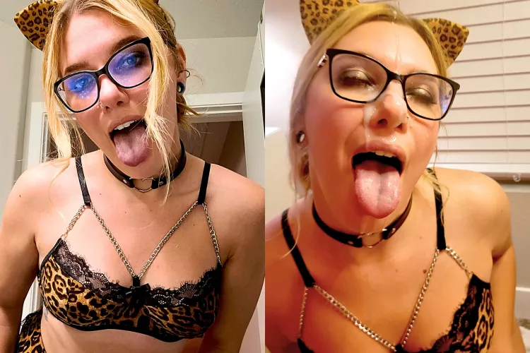 Let me be your cum kitty! Do I look cuter before or after?